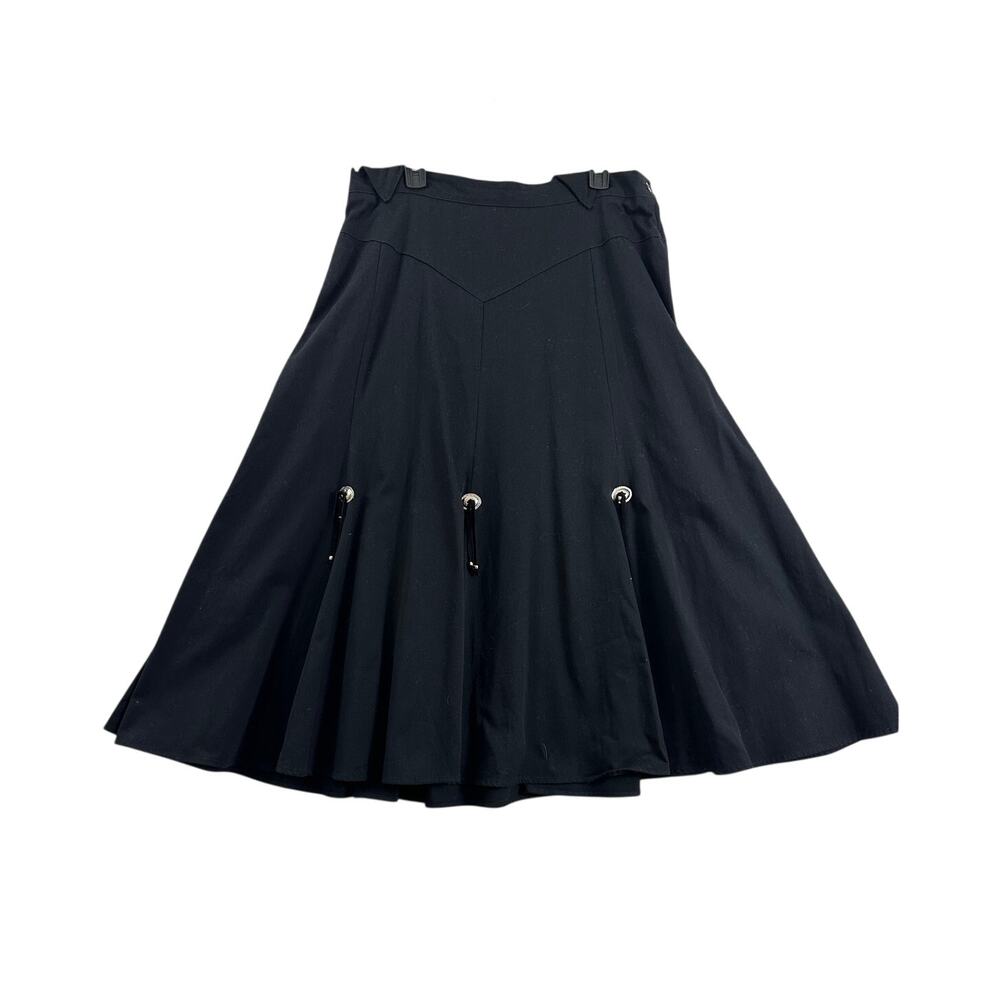 Circle T Black Twirl Rodeo Square Dance Skirt 42 22 USA Vintage